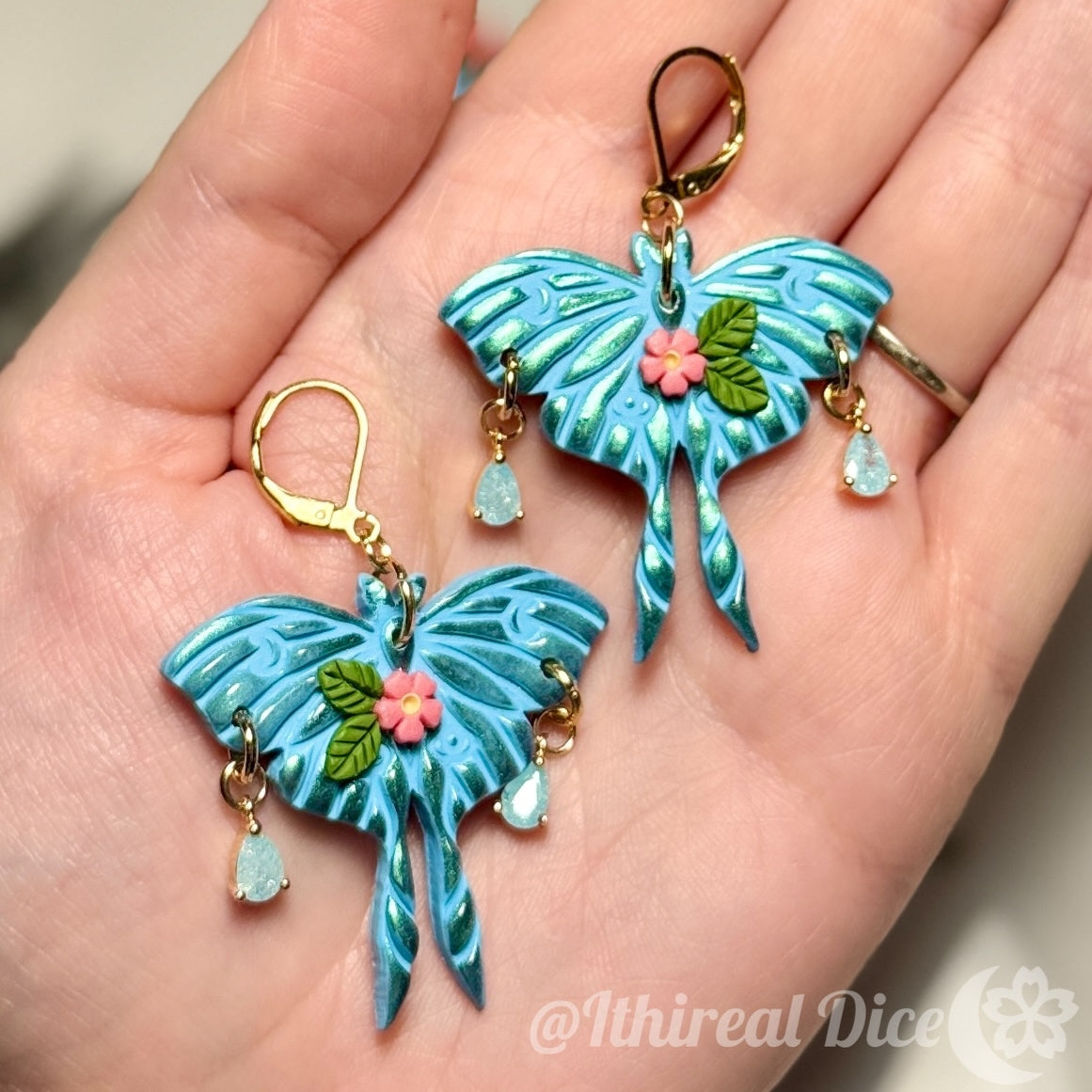 Earrings - Flowering Moths