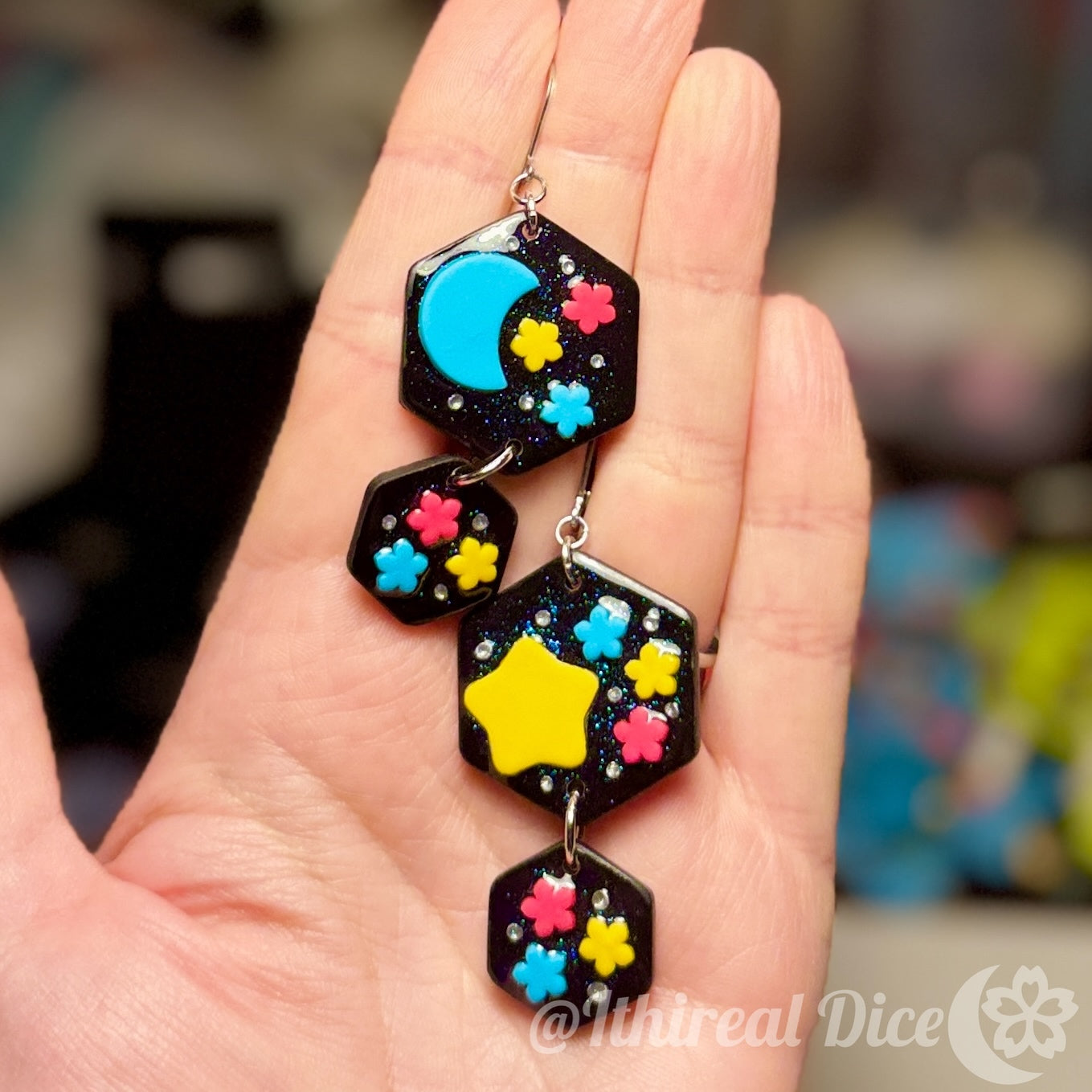 Earrings - Cosmic Neon