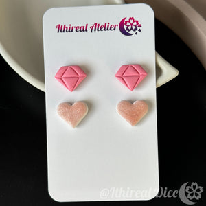 Earrings - Diamond Heart Studs