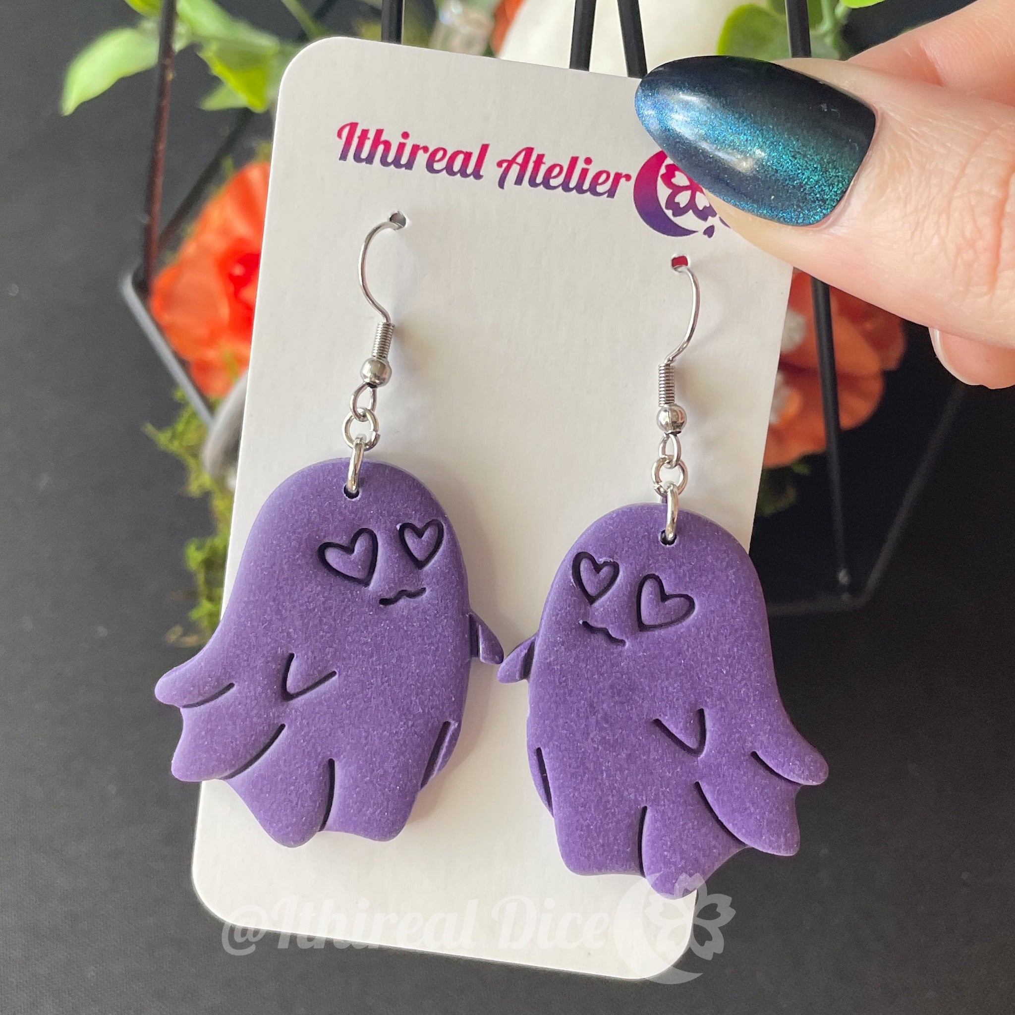 Earrings - Purple Ghosts