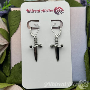 Earrings - Daggers (silver)