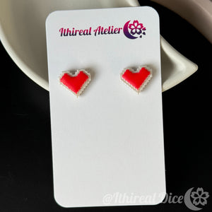 Earrings - Pixel Heart Studs