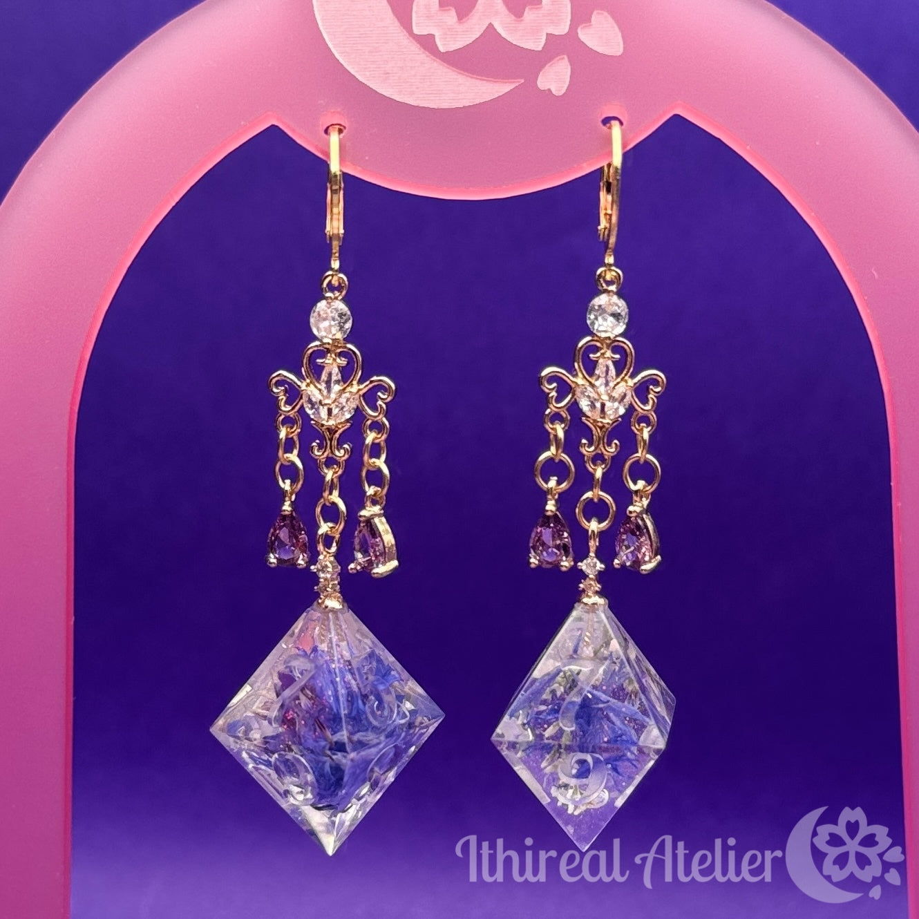 Earrings - Elegant Floral Dice