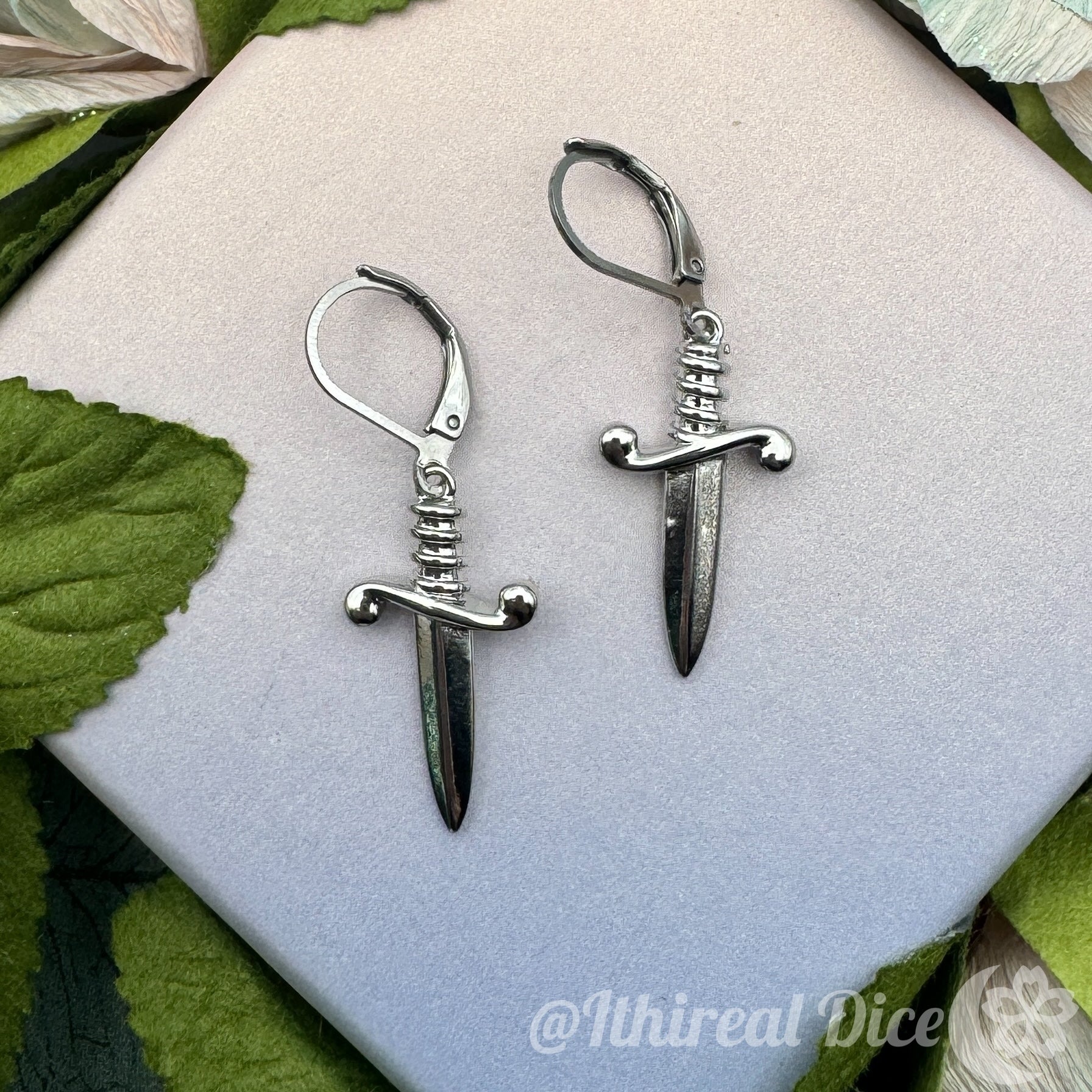 Earrings - Daggers (silver)