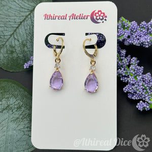 Earrings - Purple Drops