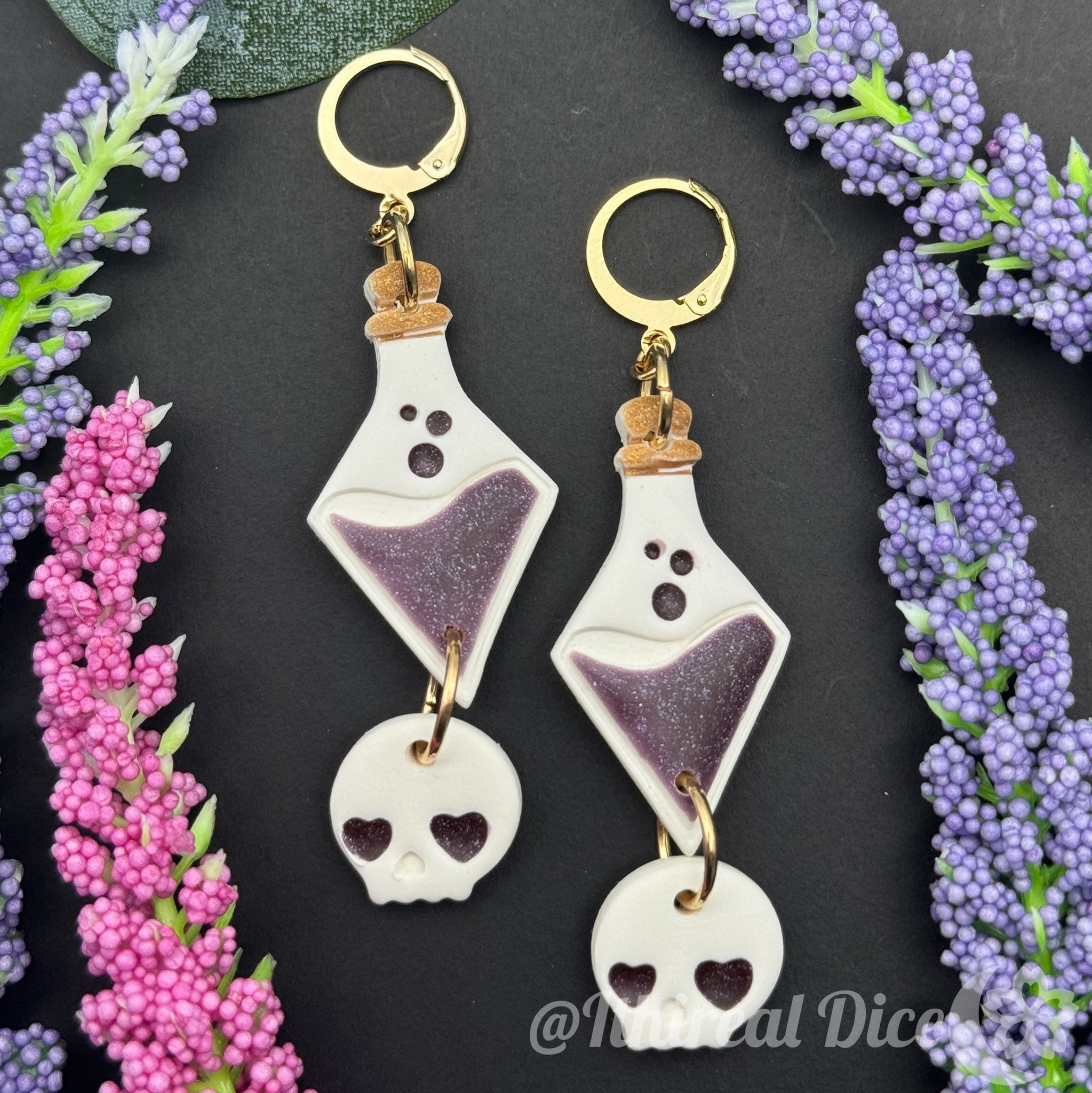 Earrings - Poison Potions (gold)