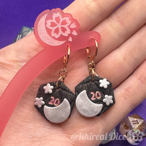 Earrings - D20 Charm (Moon)