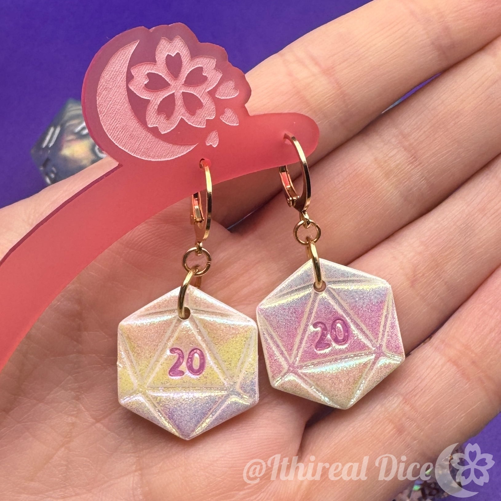 Earrings - D20 Charm (Shimmer)