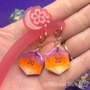 Earrings - D20 Charm (Faerun Sunset)