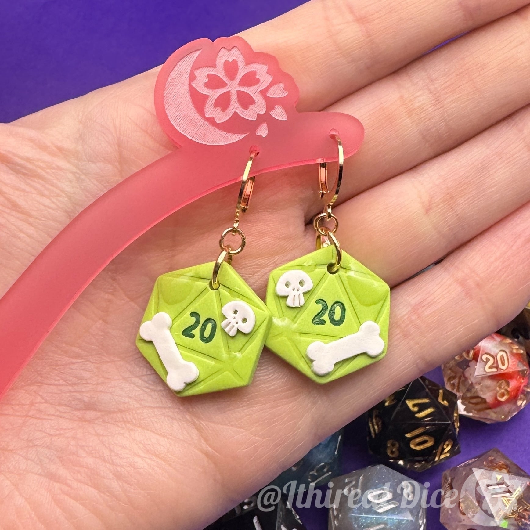 Earrings - D20 Charm (Gelatinous)