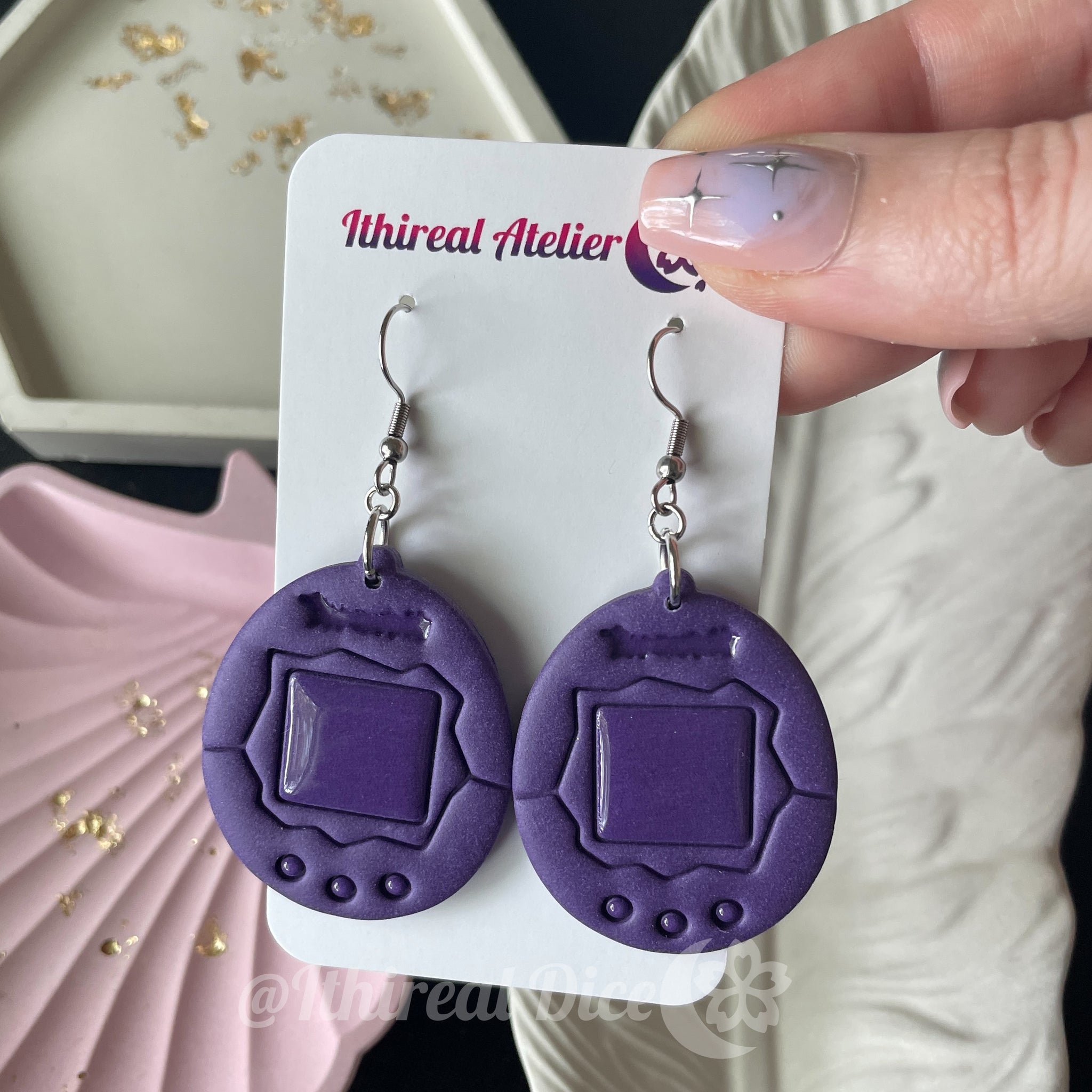Earrings - Pocket Monster (purple)