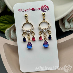 Earrings - Bicolour Gemstones